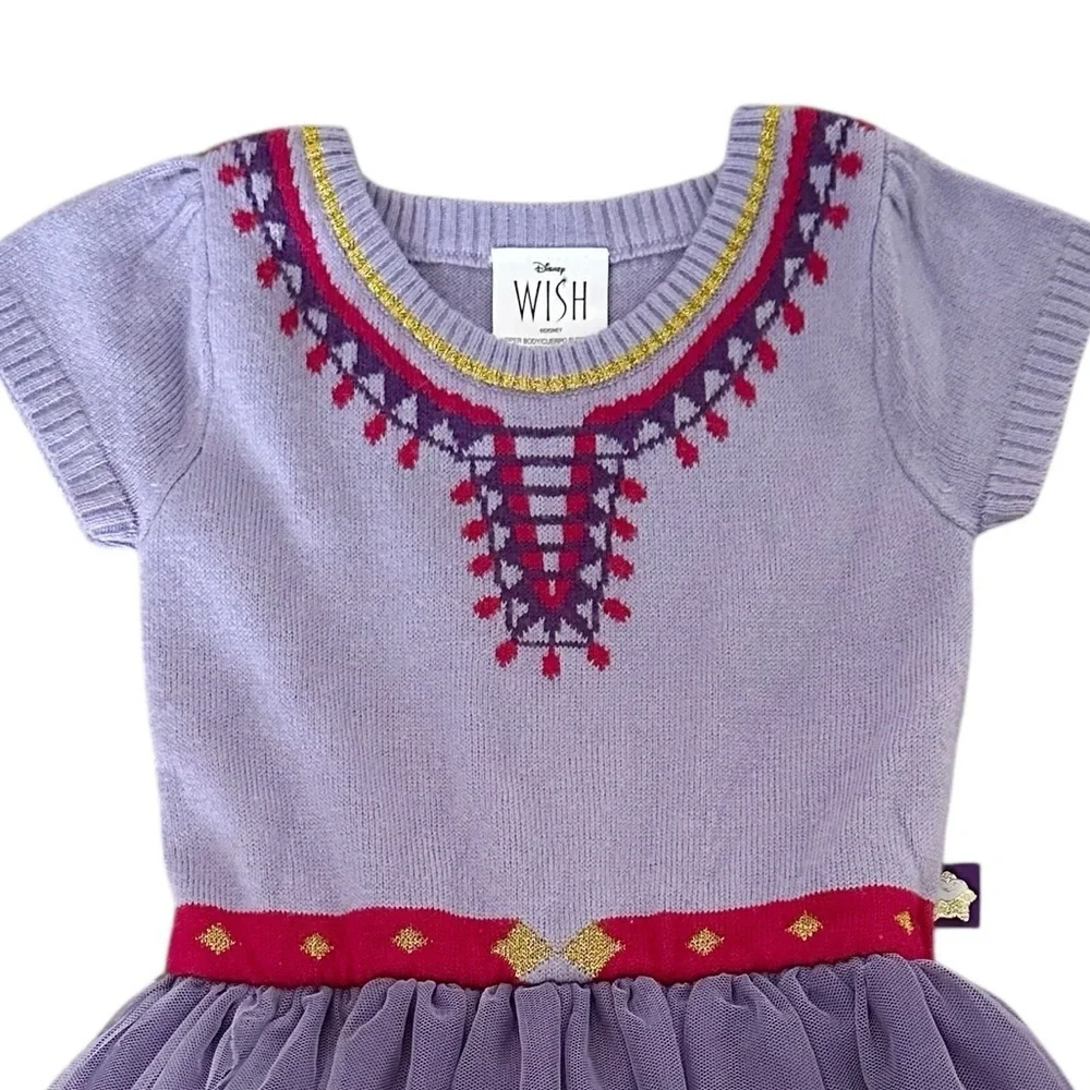 Disney Wish Movie Toddler Girls Dress Size 2T Purple Tulle Layers Knit